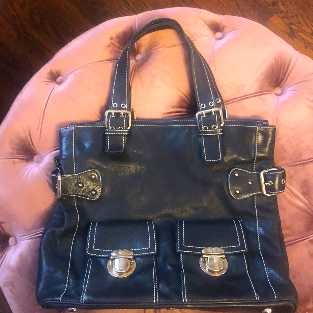 Marc Jacobs Classic LARGE Stella Tote - Black. Silver Hardware.